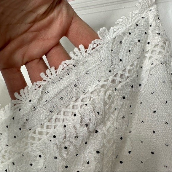 NSR Lace Midi Dress Sleeveless Fit & Flare Size M Micro Dot - Picture 11 of 13